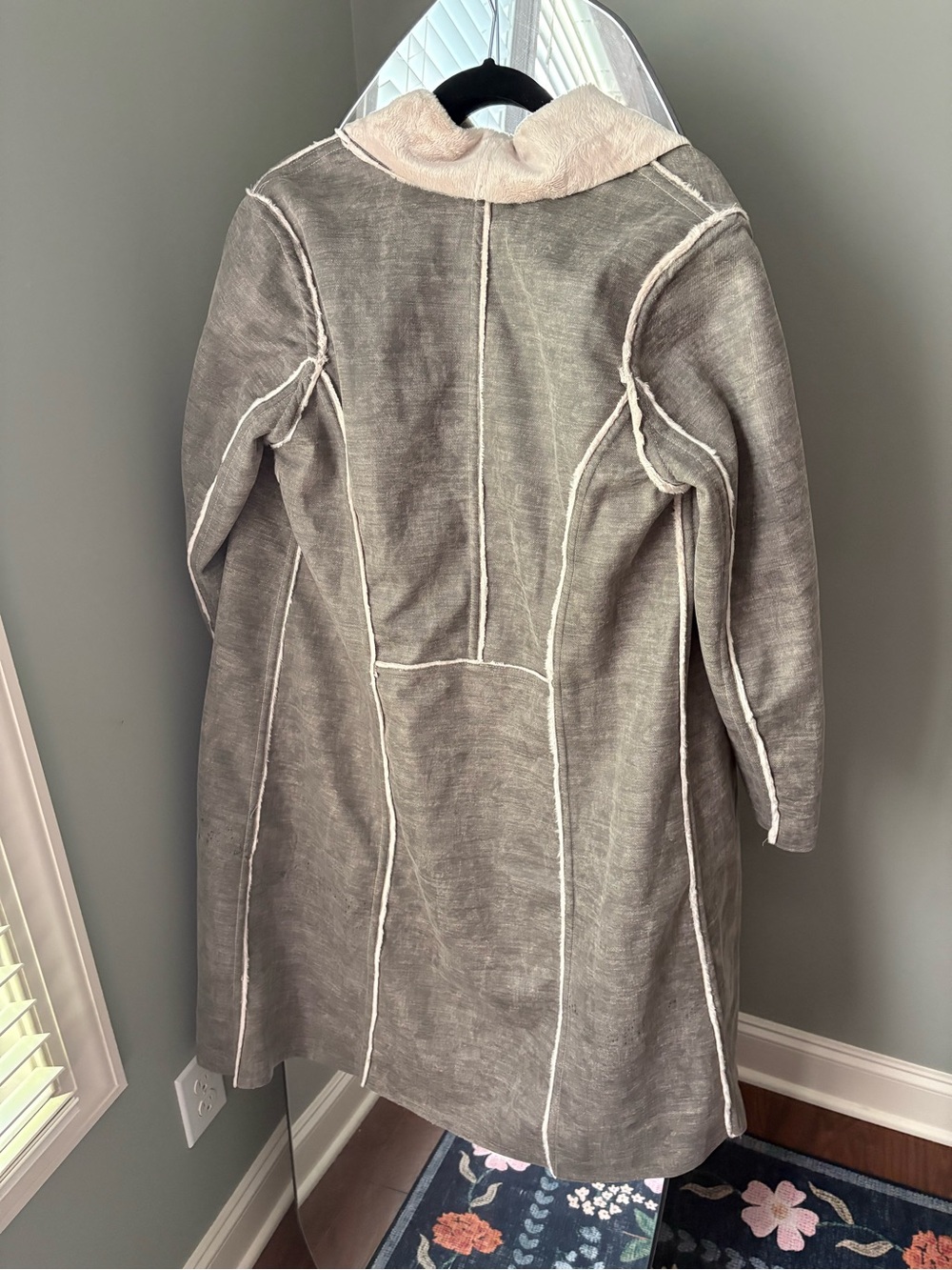 BNWT Anthropologie Amadi Camilla Gray Faux Sherpa Jacket - Picture 8 of 15